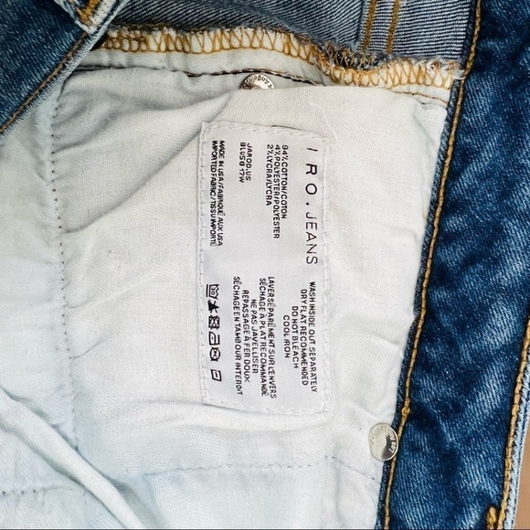 IRO Jeans Jarod Blue distressed hems ankle skinny jeans - Picture 10 of 10